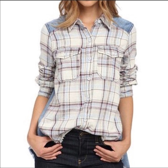 Free People Tops - Free People Road Trip Flannel Plaid Button Down Shirt